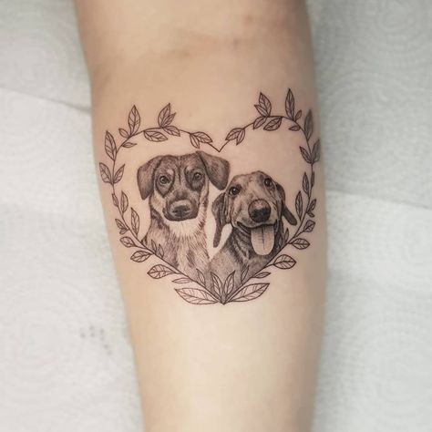 Dog Portrait Tattoo, Small Dog Tattoos, Tattoo Over Scar, Tattoos For Dog Lovers, Dog Memorial Tattoos, Large Tattoos, Memorial Tattoos, Tattoo Feminina, Sopot