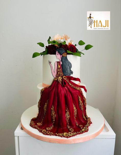 Saree Cake, Bride To Be Cake Indian, Bride To Be Cakes Ideas, Happy Birthday Love Cake, Birthday Cake For Women Simple, Indian Cake, Happy Anniversary Cakes, Silhouette Cake Topper, Cake Bridal