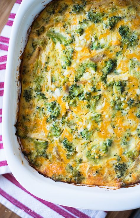 Cheesy Chicken and Broccoli Casserole - This easy casserole is filling and delicious, making it the perfect quick weeknight meal for your family. Cheesy Chicken And Broccoli Casserole, Cheesy Chicken Broccoli Casserole, Broccoli And Cheese Casserole, Cheesy Chicken And Broccoli, Ground Beef And Broccoli, Cauliflower Casserole Recipes, Easy Chicken Casserole Recipes, Loaded Cauliflower Casserole, Broccoli Recipes Casserole