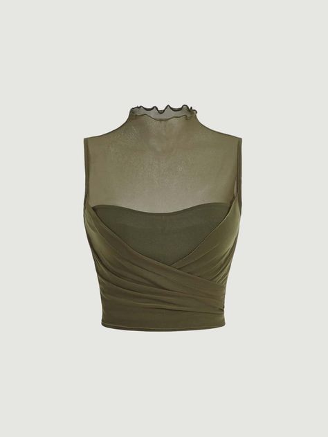 Mesh Tank Top, Women Tank Tops, Dream Clothes, Looks Vintage, Aesthetic Clothes, Pretty Outfits, Fashion Inspo Outfits, Mock Neck, Stylish Outfits