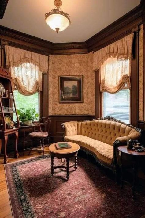 Parlor Room, Victorian Parlor, Victorian Living Room, Victorian Home Decor, Victorian Interiors, Fancy Houses, Victorian Decor, House Room, Room Inspiration Bedroom