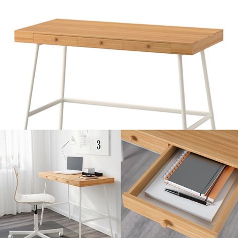 IKEA LILLASEN desk Lillasen Desk Hack, Ikea Lillasen Desk, Lillasen Desk, Hidden Rooms In Houses, Desk Ikea, Best Ikea Hacks, Ikea Interior, Minimal Interior Design, Ikea Desk