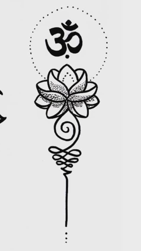 Unalome Lotus Om Tattoo, Spiritual Tattoo Ideas For Women, Om Tatoos Design For Women, Ohm Tattoo Women, Aum Tatoos, Ohm Symbol Tattoo, Om Lotus Tattoo, Unique Tattoos With Meaning, Ohm Tattoo