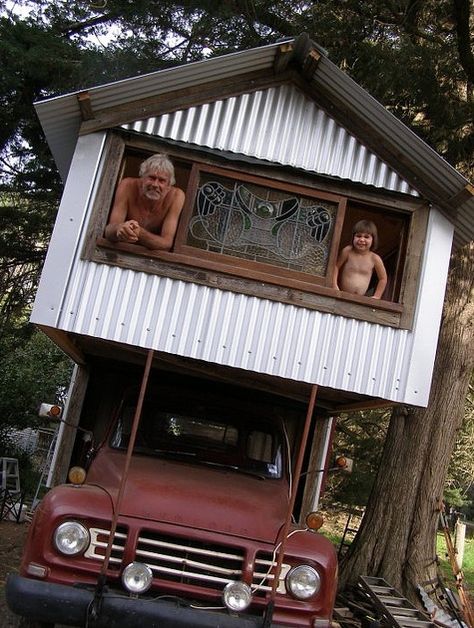 Tiny Truck Houses by Rob Scott House Truck, Truck House, Tiny House Talk, Vw Lt, Vintage Travel Trailers, Tiny Spaces, Vintage Trailers, Creative Living, Truck Camper