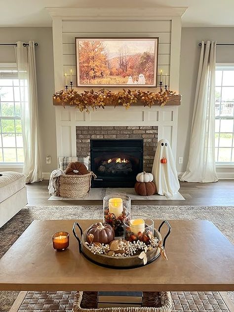 Ourwintonhome's Amazon Page Cozy Fall Living Room, Fall Fireplace Decor, Fall Fireplace, Hm Home, Fall Living Room Decor, Fall Living Room, Cozy Fall Decor, Home Fireplace, Fireplace Makeover