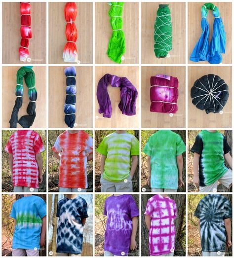 Tie Dye Folding Techniques, Diy Tie Dye, Tie Dye Tutorial, Tie Dye Shirts Patterns, Diy Tie Dye Techniques, Diy Tie Dye Designs, Tie Dye Patterns Diy, Fabric Dyeing Techniques, Diy Tie Dye Shirts