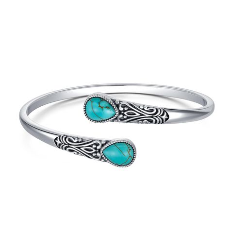 PRICES MAY VARY. 💙【Design Inspiration】Our Turquoise Bracelet is a magnificent piece that embodies the spirit of Bohemian and Navajo style. With an adjustable opening, this bracelet offers a customizable fit that ensures comfort and versatility for all. 💙【High Quality Material】The bracelet is made of 925 sterling silver, resistant to wear and tear, anti-allergic, nickel-free, lead-free, cadmium-free, allergy-free elements. Genuine turquoise relaxes the spirit, reduces stress, confidence and bal Turquoise Bangle, Navajo Style, Cleaning Silver Jewelry, Open Bangle, Natural Stone Jewelry, Jewelry Outfit, Allergy Free, Genuine Turquoise, Bracelet For Women