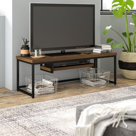 Tv Tables, Woodshop Ideas, Metal Tv Stand, Tv Unit Furniture Design, Tv Rack, Tv Unit Furniture, Tv Cabinet Design, Entertainment Units, Living Room Decor Rustic