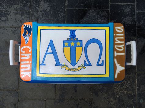 Painter fraternity cooler ATO alpha tau omega UTSA ut Austin frat Ato Cooler Ideas, Ato Frat Cooler, Sae Cooler, Ato Cooler, Cooler Formal, Nola Formal, Fraternity Cooler, Greek Ideas, Formal Cooler Ideas