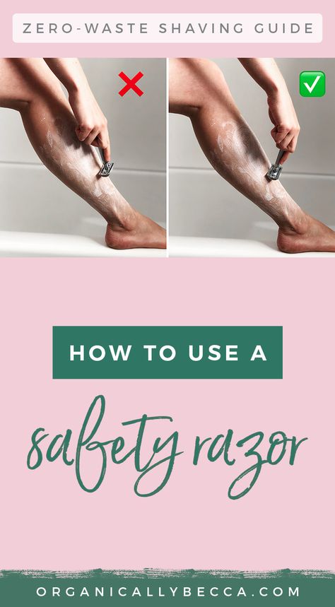 Shave with a Safety Razor correct angle, How to, zero waste, body, natural, non-toxic, reusable, skincare, skin care, green, eco friendly, plastic free, environment, recycled aluminum, biodegradable, sustainable packaging, bathroom, home, shaving cream soap brush, women, tips, stand, best, legs, blades, care, bikini, armpits, razor burn, handle, Merkur, Astra, package free, disposal, recycle, #zerowaste #safetyrazor Women Tips, Shaving Tips, Razor Burn, Razor Burns, Body Hair Removal, Skin Pores, Safety Razor, Friendly Plastic, Sustainable Packaging