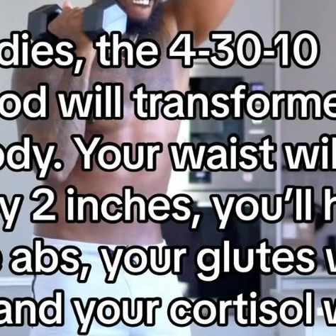 Mrlondon | Ms on Instagram: "Comment “I’M IN” & I’ll send you the info 💌 Ladies, the 4-30-10 method will transformed your body. Your waist will go down by 2 inches, you’ll have visible abs, your glutes will grow and your cortisol will dropped! Don’t say I didn’t tell you… You in?! Comment “I’M IN” & I’ll send you the info 💌" 4-30-10 Method Workout, 4 30 10 Method, 4 30 10 Method Workout, Burner Workout, Fat Burner Workout, January 13, Fat Burner, Health, 10 Things