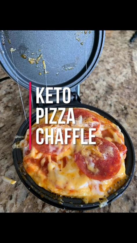 Keto Pizza Chaffle 🍕 We use our dash mini griddle to make this delicious pizza! It tastes like a deep dish pizza. Did you know this recipe can also be made by pouring the batter in a ramekin and microwaving for 90 seconds? Then add your toppings and microwave for another 20-30 seconds. Recipe on our blog, link in profile! Search Keyword “pizza” on the blog www.simplefunketo.com/blog/pizzachaffle #ketopizza #pizzachaffle #easyketorecipes #ketolunch #ketodiet #simplefunketo #ketodad #dashminigri Pizza Chaffle, Dash Recipe, Delicious Pizza Recipes, Pizza Lunch, Waffle Maker Recipes, Artisan Pizza, Keto Lunch Ideas, Keto Pizza, Lunch Recipe