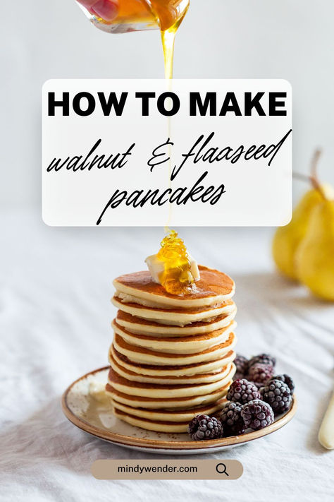 Healthy pancake recipe that is so delicious and easy to make! Flax Seed Pancakes, Healthy Pancake Recipes, Pancakes Healthy, Pancake Recipe, Flax Seed, Walnut, Pancakes, Healthy Recipes