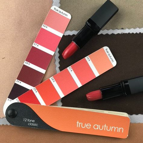 Lipstick Deep Autumn, True Autumn Lipstick, Deep Autumn Lipstick Shades, Warm Autumn Lipstick Colors, Soft Autumn Red Lipstick, True Autumn Lipstick Colour, Autumn Lipstick, 12 Blueprints True Autumn, Blood Red Lipstick