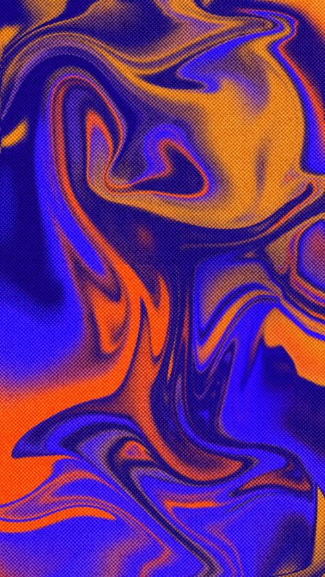 Indigo And Orange Aesthetic, Orange Blue Graphic Design, Blue And Orange Poster Graphic Design, Blue And Orange Poster, Blue And Orange Aura, Light Blue And Orange Aesthetic, Colorful Pattern Wallpaper, Blue Orange Aesthetic, Orange Blue Aesthetic