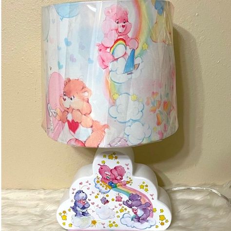 Care Bear Room Ideas, Care Bears Room Ideas, Care Bear Room Decor, Care Bears Furniture, Care Bear Lamp, Bear Nursery Theme, Care Bears Rainbow, Rainbow Lamp, Care Bears Birthday Party