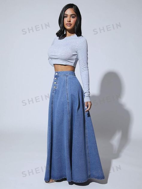 Denim Skirt Women, Denim Skirts, Fashion Online Shop, All Fashion, Online Fashion, Denim Women, Men's Clothing, Denim Skirt, Latest Trends