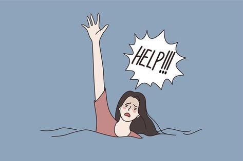 Asking for help and sos concept. young w... | Premium Vector #Freepik #vector #background #people #water #hand Asking For Help Illustration, Person Png, Health Teacher, City School, Woman Cartoon, Business Cartoons, Hand Doodles, Kids Doodles, Asking For Help