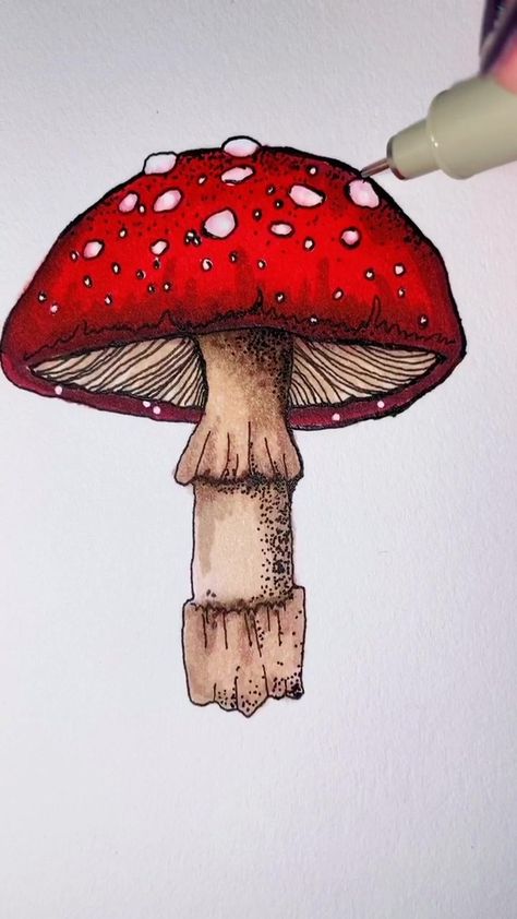 Mushroom Drawing, Artist Instagram, Arte Inspo, Mushroom Art, Art And Illustration, Painting Art Projects, Art Tutorials Drawing, Marker Art, Sketchbook Art Inspiration