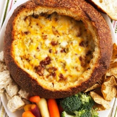 Hot Cheese and Bacon Dip Hot Bacon Cheese Dip In Bread Bowl, Cheddar Cheese Dip, Bread Bowl Dip, Bacon Cheddar Dip, Cheesy Bacon Dip, Bacon Cheese Dips, Bacon Dip, Cheesy Dip, Hot Cheese