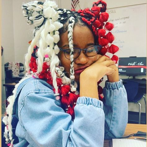 Jade Braids With Bangs, Jaded Braids, Jade Braids, Braids Bangs, Braids With Bangs, Braided Bangs Hairstyles, Red Box Braids, Hair Inspired, Cute Box Braids