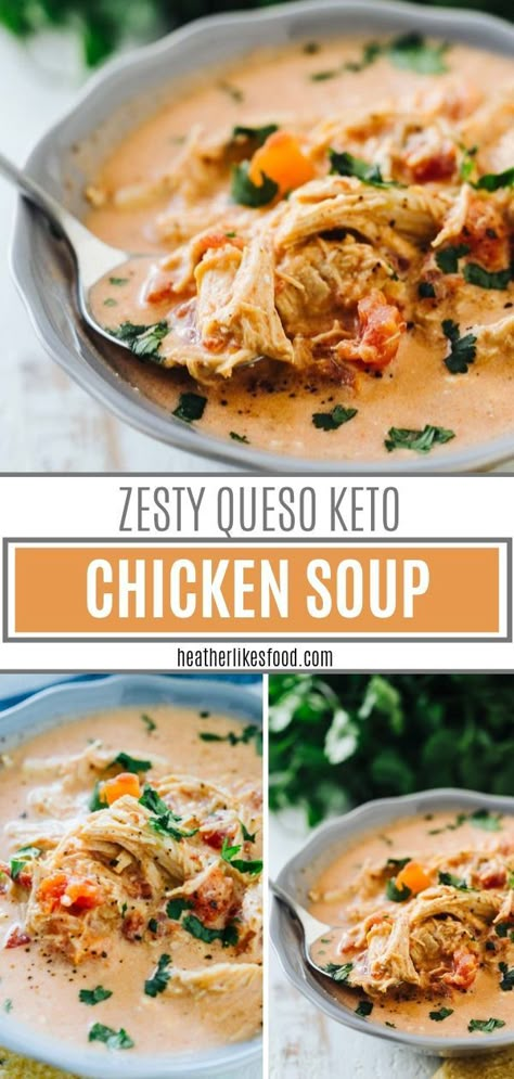 Queso Soup Recipe, Queso Soup, Keto Chicken Soup, Dinner Recipes Healthy Low Carb, Keto Soup, Comfort Food Recipes Dinners, Food Dinner, Ketogenic Diet Recipes, Favorite Comfort Food