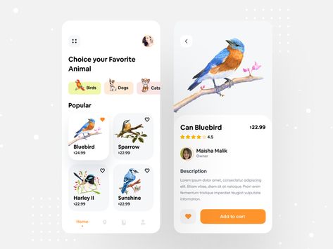 Animal Conservation App by Sina Amiri on Dribbble Flight Booking App, Ar Design, Music Player App, App Frame, Event App, Bird App, Scanner App, Animal Conservation, App Design Inspiration