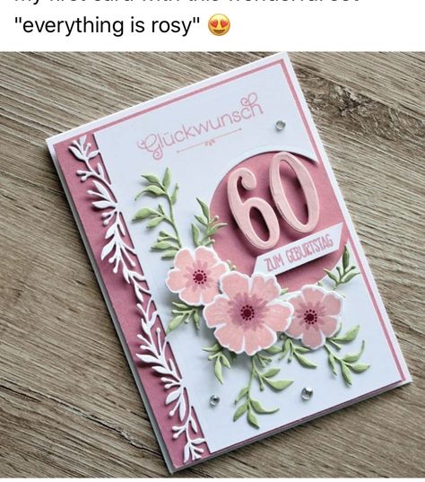 60th Birthday Cards For Ladies Diy, 60th Cards For Ladies, 60 Birthday Cards Handmade, Stampin Up 60th Birthday Cards For Ladies, 60th Birthday Cards For Ladies Handmade, 60th Birthday Card Ideas, Birthday Cards For Ladies, 60th Birthday Cards For Ladies, 60 Birthday Card