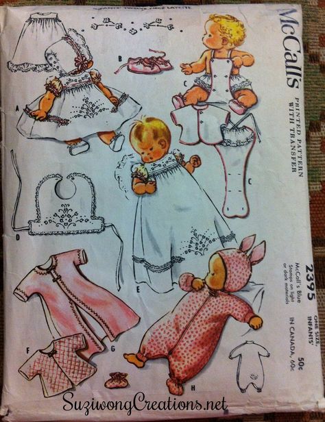 Vintage Baby Clothes Patterns, Gowns Drawing, Baby Born Kleidung, Vintage Childrens Clothing, Sewing Baby Clothes, Childrens Sewing Patterns, Baby Doll Pattern, Baby Layette, Vintage Baby Clothes