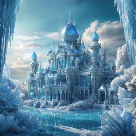 Ice Palace, Fantasy Homes, Cafe Logo, Art Generator, Free Fun, Cool Artwork, Beautiful Artwork, Art Journal, Palace