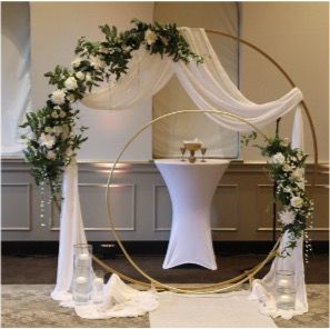 Circular Wedding Backdrop, Wedding Arch Round Top, Round Arch Draping, Hoop Wedding Backdrop, Arch With Draping, Circle Arch Backdrop Wedding, Wedding Hoop Decorations, Hoop Backdrop, Circle Arch Draping