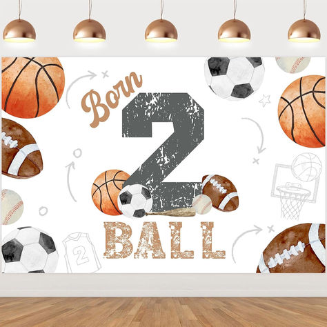 Born Two Ball Birthday Decorations Sports Theme 2nd Birthday Party Decorations with Born 2 Ball Birthday Backdrop Banner for 2 Years Old Basketball Decors #ad #born2ball #borntwoball #borntwoballbirthdayparty #2ndbirthday #2ndbirthdayparty #2ndbirthdaypartyideas #2ndbirthdaypartythemes #2ndbirthdaypartysupplies #birthdaypartythemes #2ndbirthdaythemes #boysbirthdaythemes #football #basketballbirthdayparty Born 2 Ball Birthday, Born Two Ball, Born 2 Ball, 2nd Birthday Party Decorations, Ball Theme Birthday, Old Basketball, Basketball Decorations, 2nd Birthday Party For Boys, Sports Theme Birthday