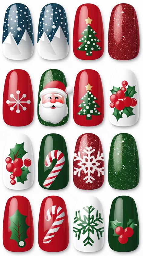 Feel the holiday cheer every time you look at your nails with these festive Christmas designs. Whether you're going for classic red and green or something more creative, these designs include snowflakes, reindeer, Santa hats, and more! Perfect for adding a little holiday magic to your daily look.
#FestiveChristmasNails #HolidayVibes #ChristmasManicure #NailArtInspiration Santa Nail Art Christmas Design, Christmas Nail Red And Green, Santa Nails Christmas, Green Red Christmas Nails, Simple Xmas Nail Designs, Christmas Wreath Nails, Christmas Santa Nails, Christmas Nails Green And Red, Pre Christmas Nails