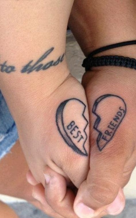 Bff Tats, Him And Her Tattoos, Matching Friend Tattoos, Matching Best Friend Tattoos, Bestie Tattoo, Couple Tattoos Unique, Tattoo Trend, Bff Tattoos, Tattoos Geometric