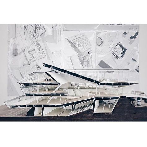 Section Model, Angular Architecture, Architecture Presentation Board, Architecture Panel, Architectural Model, Arch Model, Architecture Model Making, Architectural Section, Museum Architecture