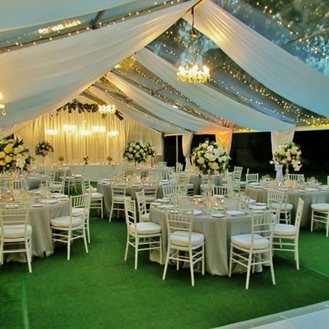 Spuds Marquee Hire Marquee Decoration Ideas, Tent Decor Wedding Reception, Small Tent Decorating Ideas, Outdoor Wedding Reception Ideas Elegant, Marquee Nikkah, Tent Decorations Ideas, Small Marquee Wedding, Outdoor Walima Decor, Small Wedding Marquee