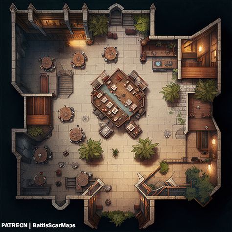 Dnd Building Interior Map, Dnd Office Art, Dnd Restaurant Map, D&d Tavern Map, Dnd Shop Map, Dnd Library Map, Dnd Tavern Map, Tavern Battlemap, Dnd Battle Maps