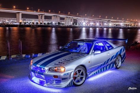 Brian O'conner Skyline, Paul Walker Car, Nissan Sports Cars, Xman Marvel, Nissan R34, Nissan Gtr R34, Pikachu Pikachu, R34 Skyline, Skyline Gtr R34