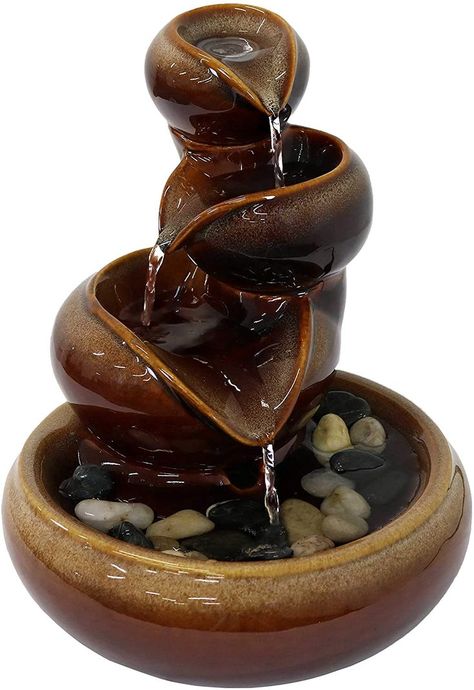 Small Indoor Water Fountains, Indoor Tabletop Fountains, Table Fountain, Small Terracotta Pots, Indoor Water Features, Diy Water Fountain, Tabletop Water Fountain, Diy Garden Fountains, Indoor Water Fountains