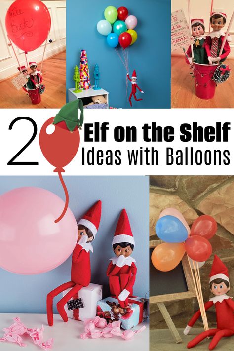 What do kids love more than balloons at Christmas time? Elf on the shelf! But how about we combine the two just in time for the holidays. Here are 20 Elf on the Shelf Ideas with balloons that kids will love to find on December mornings. Elf On The Shelf With Balloons, Elf On Shelf Balloon Ideas, Elf And Grinch Ideas, Elf On The Shelf Balloons, Elf Is Back Ideas, Balloon Door, Elf Goodbye Letter, Elf Ideas Easy, Christmas Yummies