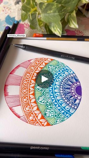 Mandala Tutorial, Colourful Mandala, Arijit Singh, Learn Art, Pointed Pen, Zentangle Patterns, Mandala Coloring, Pen And Paper, Simple Art