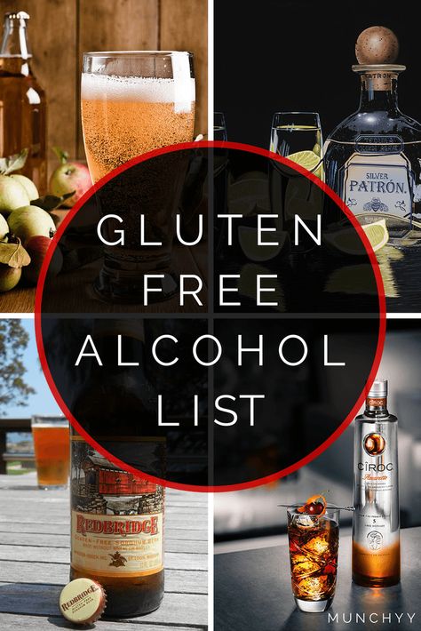 Gluten Free Alcohol List Alcohol List, Gluten Free Food List, Tarte Vegan, Gluten Free Drinks, Gluten Free Info, Gluten Free Alcohol, Gluten Free Beer, Productive Life, Gluten Free Living