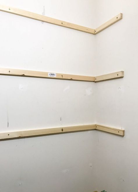 How To Hang Shelves On Wall, Diy Wall Shelves Easy Cheap, Making Floating Shelves, Diy Thick Floating Shelves, How To Make Floating Shelves Diy Simple, Floating Shelves Pantry, Floating Shelves Diy Easy, Floating Pantry Shelves, Easy Floating Shelves