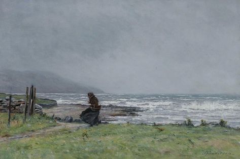 Rainy Landscape, Rainy Beach, Rainy Sky, Beach Artwork, Sky Painting, Beach Landscape, Beach Painting, Vintage Beach, Landscape Prints