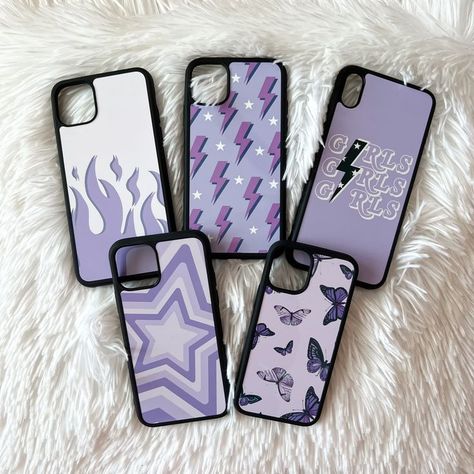 Purple Aesthetic Iphone, Aesthetic Iphone Cases, Homemade Phone Cases, Preppy Phone Case, Phone Case Diy Paint, Diy Phone Case Design, Beautiful Iphone Case, Hello Kitty Phone Case, Retro Phone Case