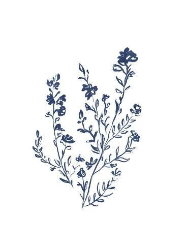 size: 12x9in Art Print: Blue Wildflowers 4 by Leah Straatsma : Dark Blue And White Flowers, Light Blue Posters, Blue Floral Aesthetic, Blue Flower Poster, Collage Decor, Navy Blue Embroidery, Blue Flower Art, Dorm Room Posters, Blue Wildflowers