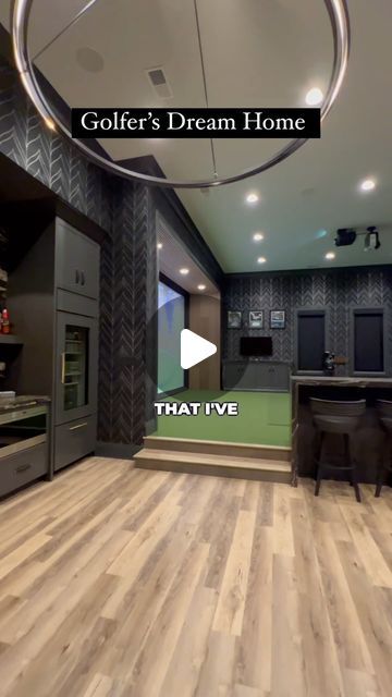 Golf Simulator Basement Ideas, In Home Golf Simulator, Golf Room Ideas, Basement Golf Simulator, Home Golf Simulator Room, Golf Room Decor, Golf Simulator Shed, Golf Simulator Room Man Caves, Garage Golf Simulator