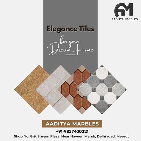 Now decorate you dream home with these Elegant Tiles for walls from Aaditya Marbles. Buy today..! . . For more details:- Contact us:- +91-9837400321 . . Visit our showroom at Meerut Call today: +91-9837400321 Visit: Shop No. 8-9, Shyam Plaza, Near Naveen Mandi, Delhi road, Meerut . . . #elegancy #moderntiles #tiledesign #stylish #uniqueness #digitaltiles #aesthetics Tiles Creative Post, Tiles Social Media Post, Tiles Creative Ads, Tiles Ads, Lotus Rangoli, Tiles Designs, Creative Tile, Elegant Tiles, Tile Showroom