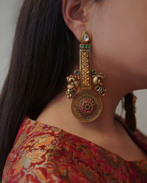 Apala By Sumit Jewellery, Stone Gold Jewellery, Celeb Earrings, Birds Earrings, Modern Indian Jewelry, Hsr Layout, Heavy Jewellery, Terracotta Jewellery Designs, Royal Palaces