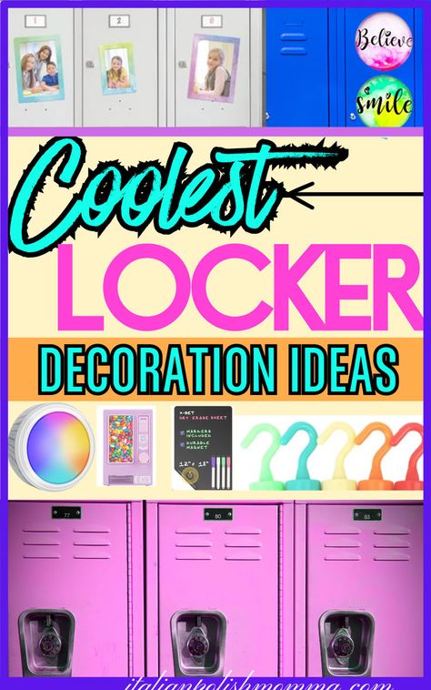 DIY locker ideas, cool locker decor, cute locker decoration ideas for school, back to school locker decor ideas, aesthetic locker decorations, locker styles Aesthetic Locker Decor, Aesthetic Locker, Cute Locker Decorations, Middle School Decor, Locker Stuff, Cute Locker Ideas, Locker Decorations Diy, Locker Rugs, High School Decor